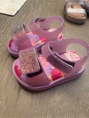Girls' Glitter Purple Jelly Sandals - Kids Shoes